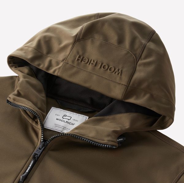 woolrich softshell jas donker groen