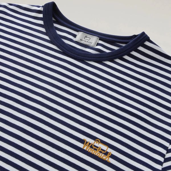 Woolrich Striped T-shirt Blauw/Wit