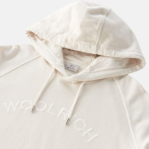 woolrich varsity hoodie beige